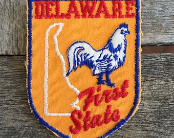 Delaware "First State" Vintage Souvenir Travel Patch by Voyager