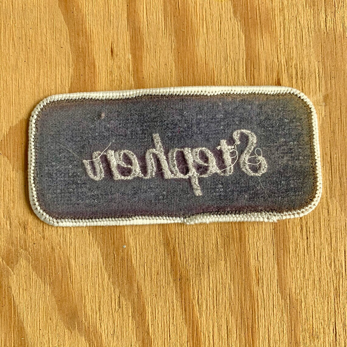 Stephen. A Dark Blue Work Shirt Name Patch That Says Etsy