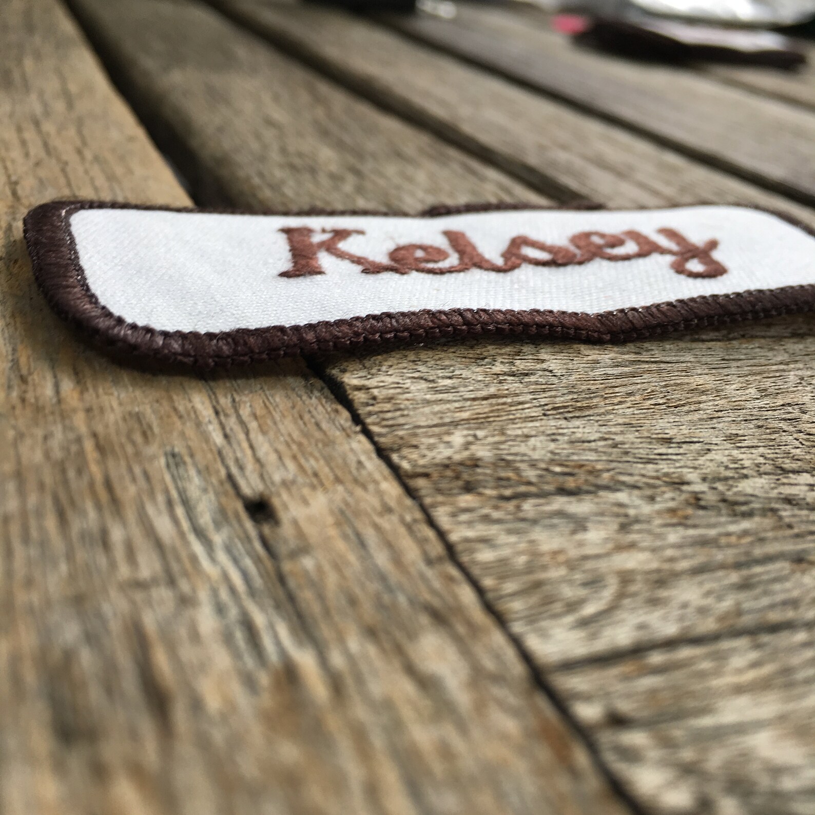 Kelsey an off White Work Shirt Name Patch With Etsy