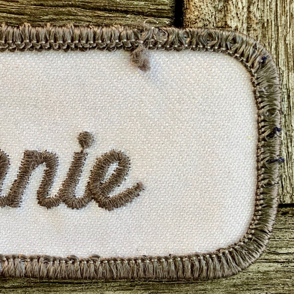 Donnie Work Shirt Name Patch. A White Patch With Gray Etsy