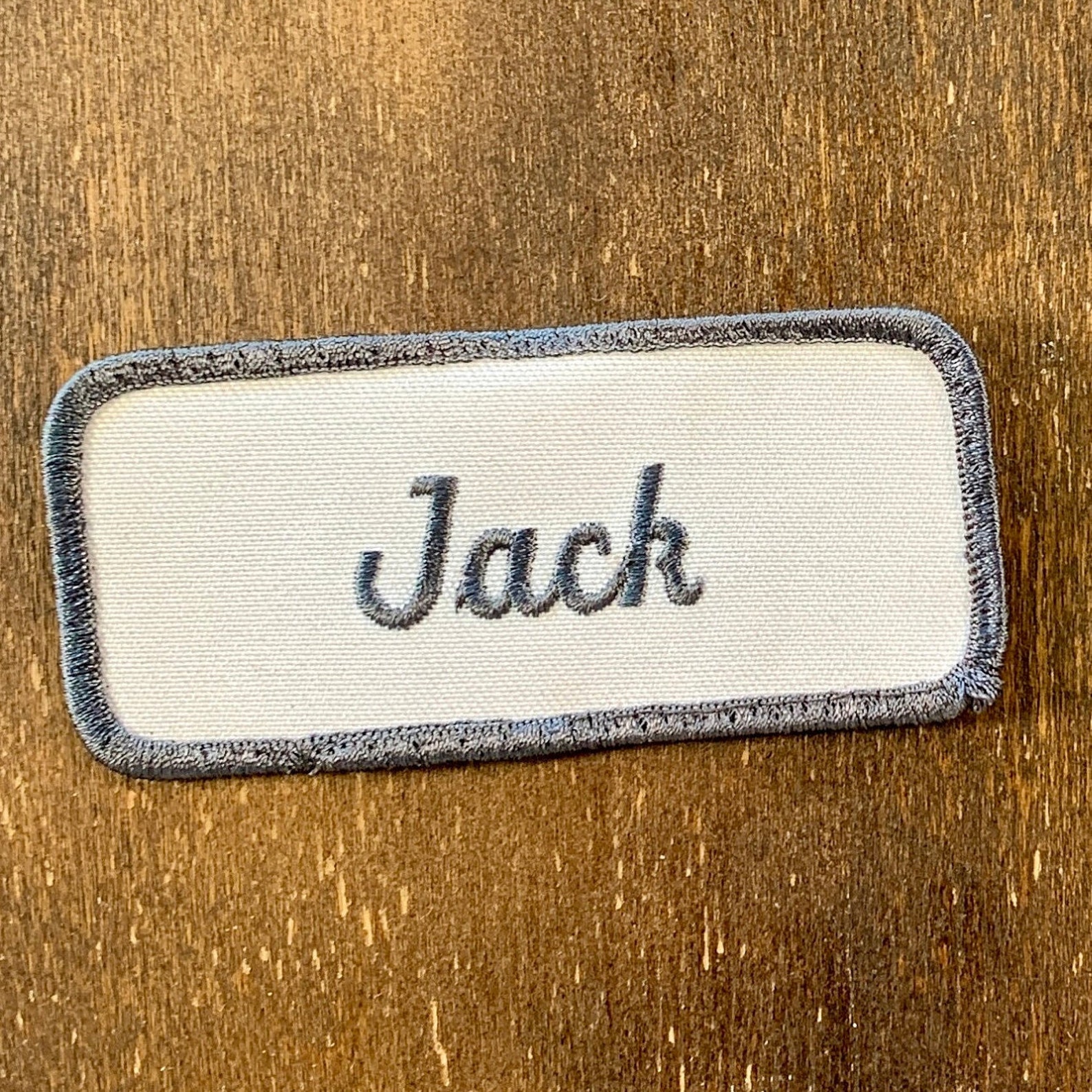 Jack. A White Work Shirt Name Patch That Says jack Etsy