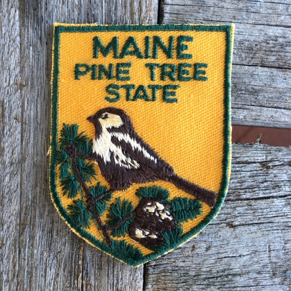 LAST ONE! Maine Pine Tree State Vintage Travel Patch by Voyager