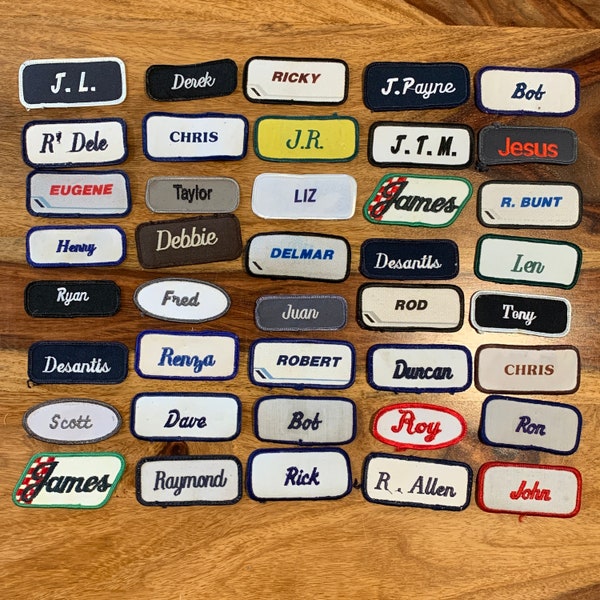 A Batch/Lot of 40 Work Shirt Name Patches