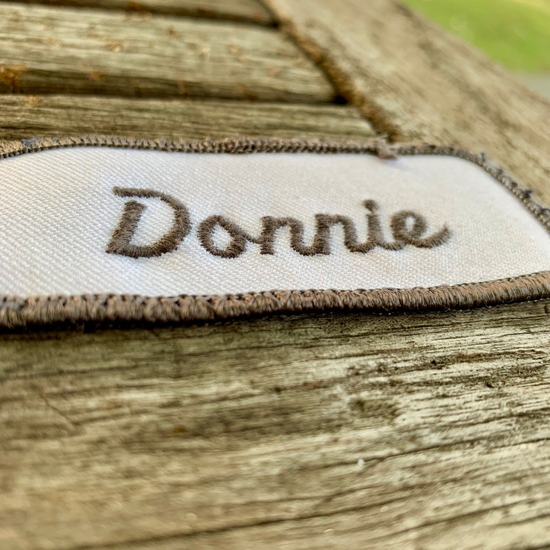 Donnie Work Shirt Name Patch. A White Patch With Gray - Etsy