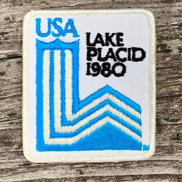 Lake Placid New York USA 1980 Olympics Vintage Souvenir Travel Patch