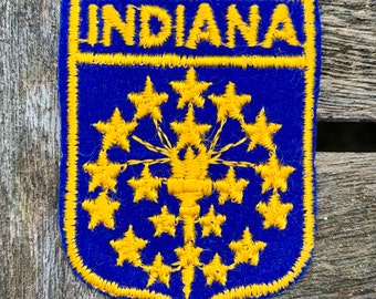 Indiana Small Felt State Flag Vintage Travel Patch