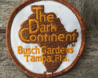 The Dark Continent Busch Gardens Tampa Florida Vintage Amusement Park Souvenir Travel Patch