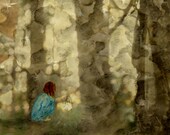 Lantern in the Woods - Mixed Media Watercolour Wall Art Print