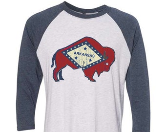 Arkansas Buffalo Baseball Tee, Navy