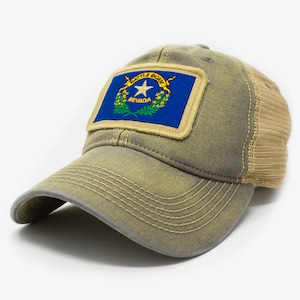 Nevada Flag Trucker Hat, Driftwood