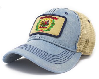 West Virginia Flag Patch Trucker Hat 