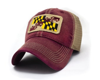USA Vintage Maryland Flag Outdoor Snapback Sandwich Cap Adjustable Baseball Hat Hip Hop Hat USA Vintage Maryland Flag Outdoor Snapback Sandwich Cap Adjustable Baseball Hat Hip Hop Hat