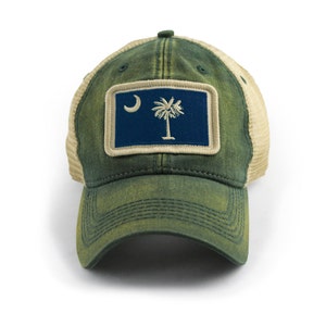 South Carolina Flag Patch Trucker Hat Green - Etsy