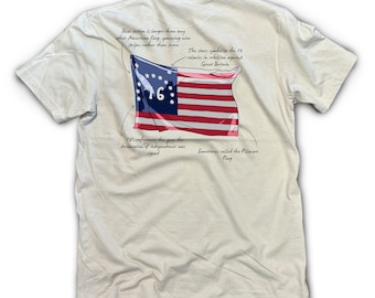 Bennington USA Flag Fact Shirt, S/S, Ice Grey