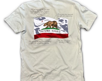California Flag Fact Shirt, S/S, Ice Grey