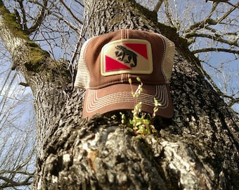 New Bern Flag Patch Trucker Hat, Black