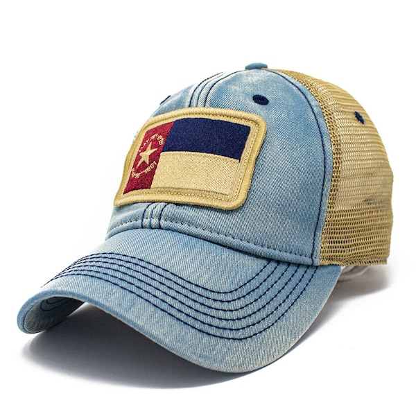 North Carolina 1861 Flag Trucker Hat, Heritage Collection, Americana Blue