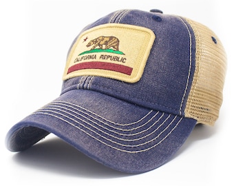 California Flag Patch Trucker Hat