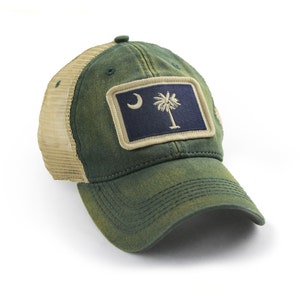 South Carolina Flag Patch Trucker Hat Green - Etsy