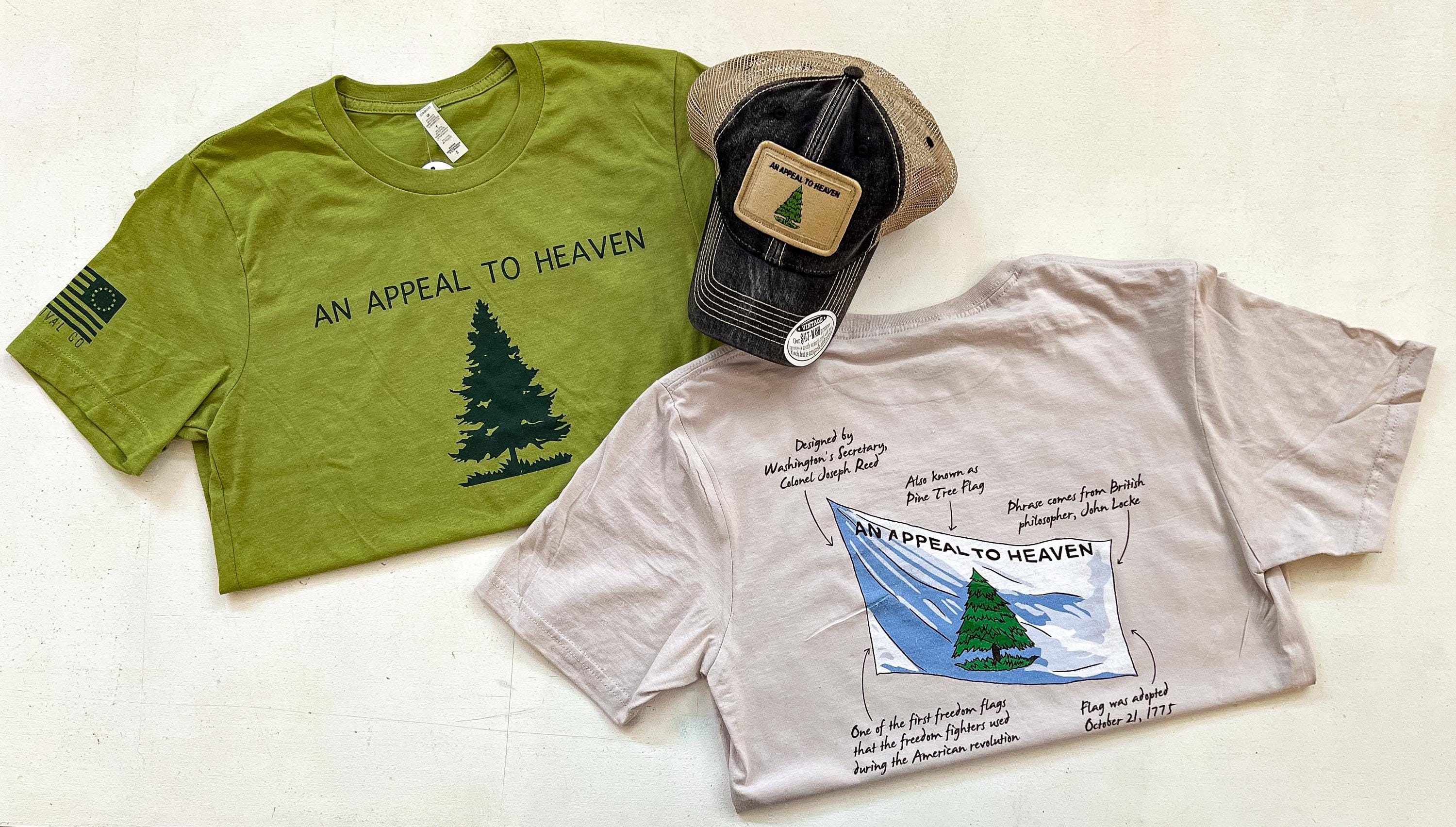 Appeal To Heaven Flag Patch Trucker Hat - Black Cotton Snapback