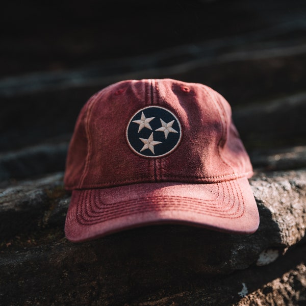 Tennessee Flag Tri-Star Hat, Brick Red