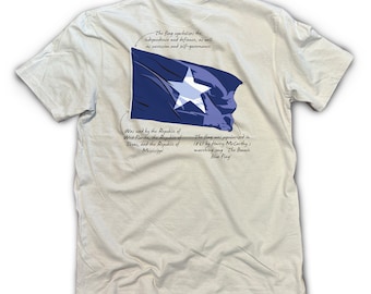 Bonnie Blue and Republic of West Florida Flag Fact Shirt, S/S, Ice Grey