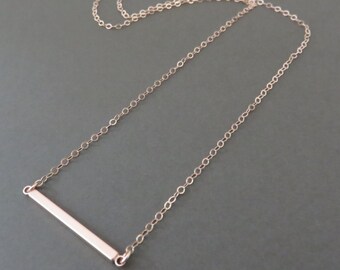 Rose Gold Bar Necklace, Rose Gold, rose gold jewelry, rose gold minimalist, layered necklace,layering jewelry, shiny bar necklace