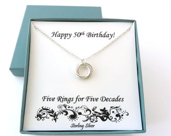 50th Birthday Gift for Women, 50th Birthday, Sterling Silver Necklace,  Love Knot Necklace, Birthday Gift, MarciaHDesigns