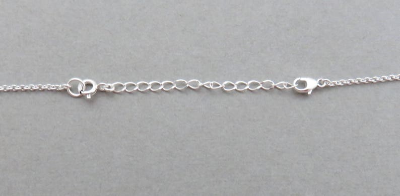 May include: A silver chain necklace with a lobster clasp closure.