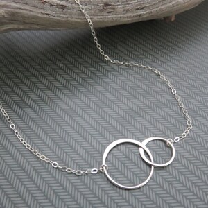 Gift for wife, gift for fiancé, together forever, 2 circles, necklace, sterling silver, gift for girlfriend, birthday gift for wife, fiancé image 6
