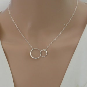 Gift for wife, gift for fiancé, together forever, 2 circles, necklace, sterling silver, gift for girlfriend, birthday gift for wife, fiancé image 7