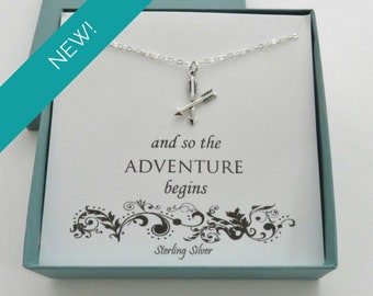 Graduation Gift for Her, And so the adventure begins, Sterling Silver Arrow Necklace, Retirement Gift Women, Arrow Necklace, Graduation Gift