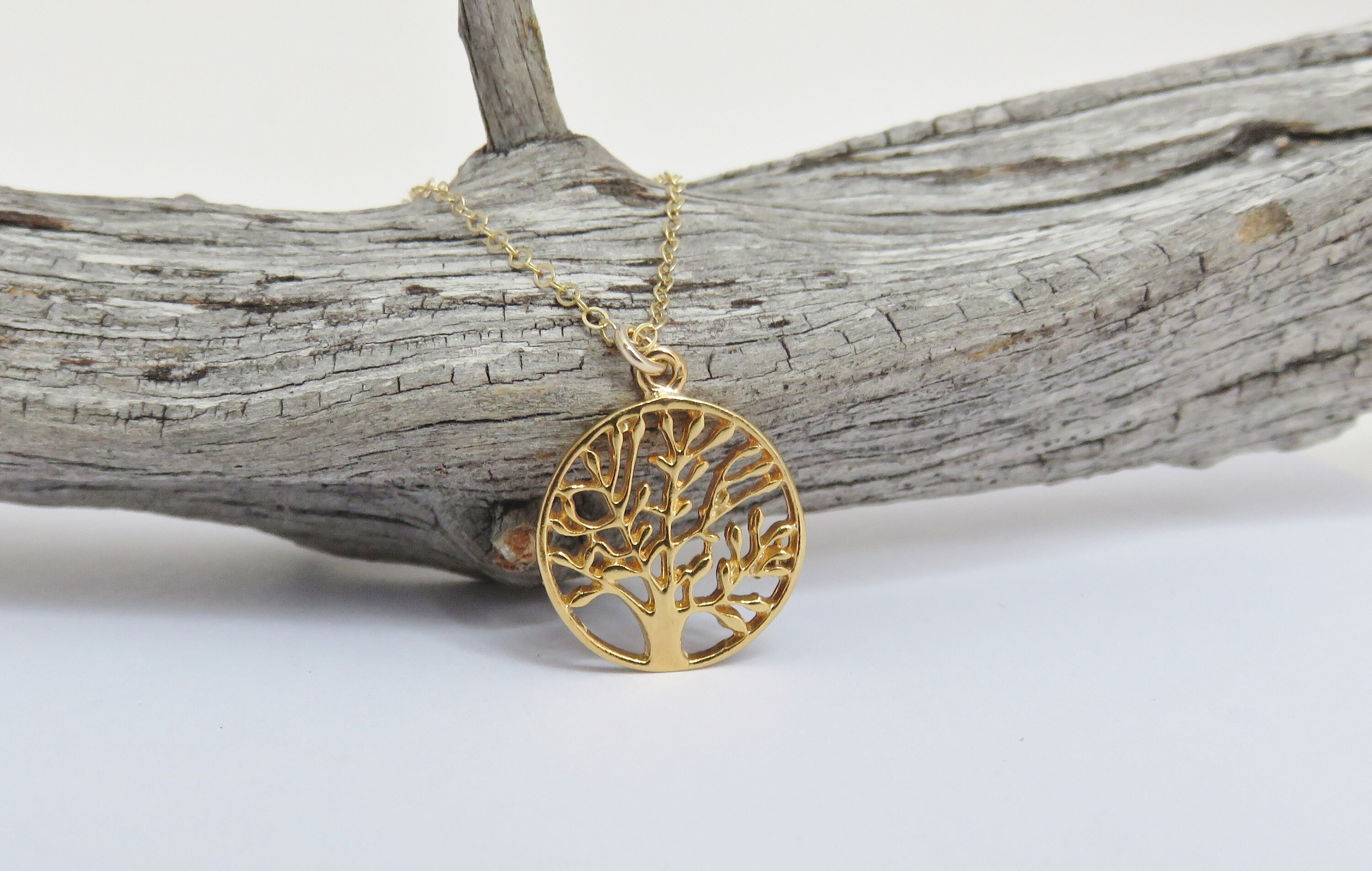 Gold Tree of Life Necklace Gold Necklace Tree of Life Etsy