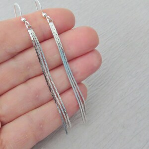 Long Silver Chain Tassel Earrings For Women - Elegant Fringe Dangles For Wedding, Prom, Party