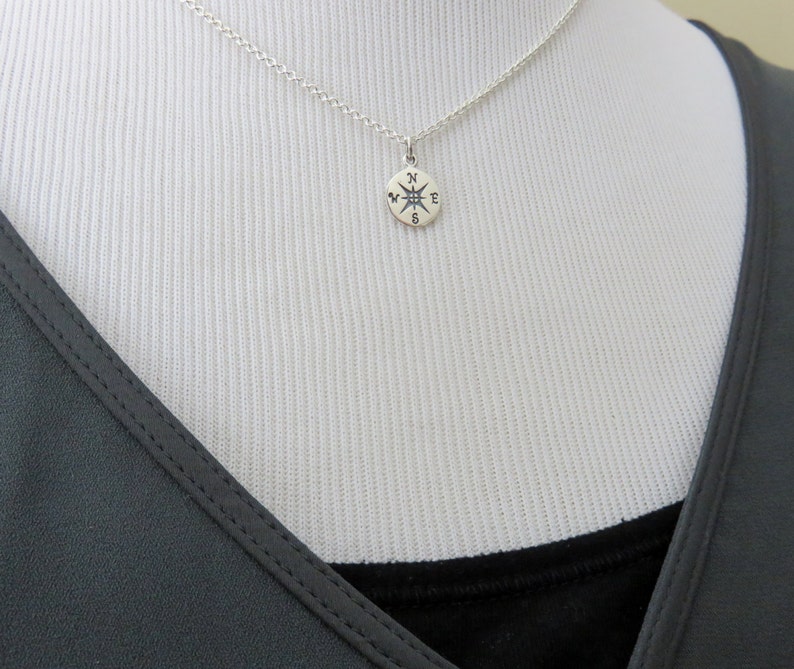 Graduation Gift, Sterling Silver Compass Necklace, Graduation Gift for Her, Milestone Jewelry Gifts, Compass Jewelry, MarciaHDesigns, MHD image 3