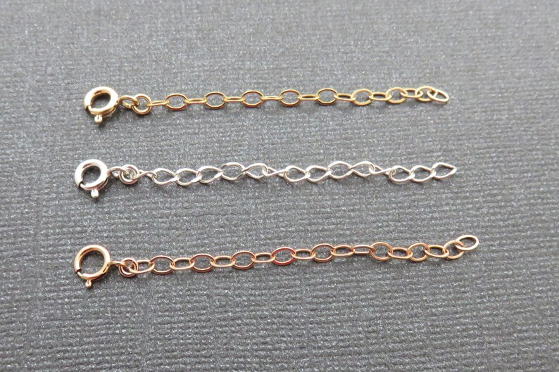 Rose Gold Chain Extender, 14k Rose Gold Filled, Removable Chain Extension, Necklace Extension, Bracelet Extender, Add Length to Necklace image 3