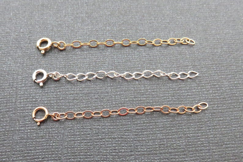 Gold Extension Chain, 14k Yellow Gold Filled Extender, Necklace Extender, Bracelet Extender, Ankle Bracelet Extender, Gold Chain Extender afbeelding 3