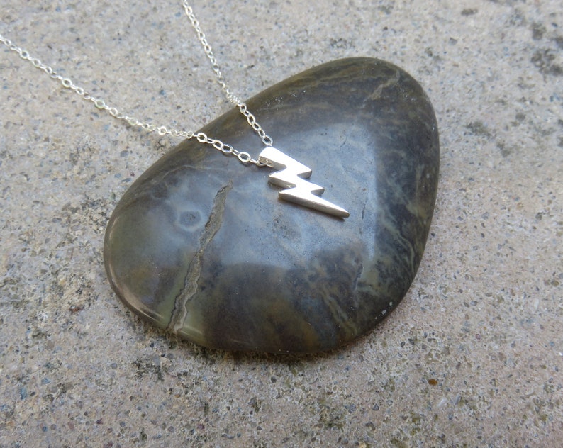 Graduation Gifts for Her, Lightning Bolt Necklace, Fearless Necklace, Gift for Friend, Sterling Silver Necklace image 3