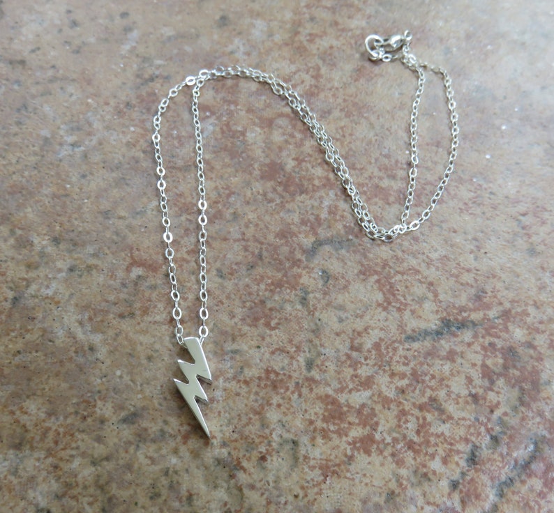 Graduation Gifts for Her, Lightning Bolt Necklace, Fearless Necklace, Gift for Friend, Sterling Silver Necklace image 8