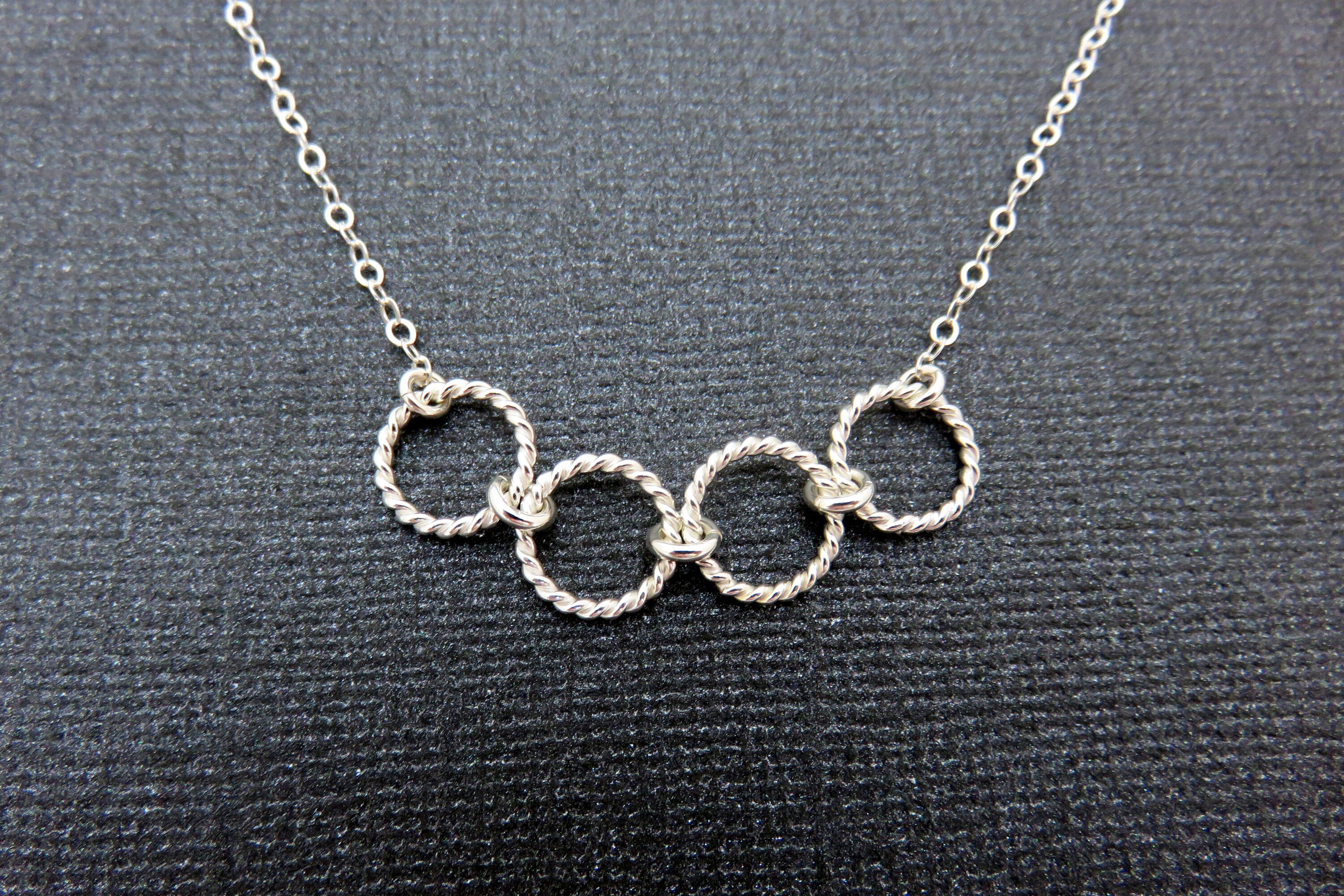 Four Rings Necklace Sterling 