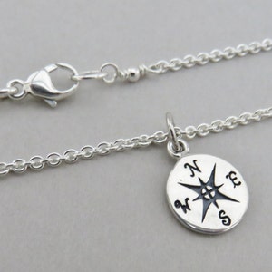 Graduation Gift, Sterling Silver Compass Necklace, Graduation Gift for Her, Milestone Jewelry Gifts, Compass Jewelry, MarciaHDesigns, MHD image 4