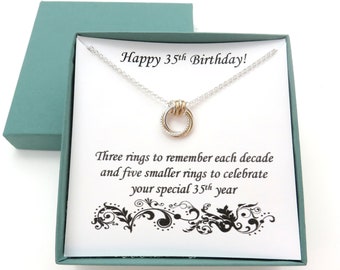 35th Birthday Gift, Silver and Gold Necklace, 35th Anniversary Gift, Mixed Metals Jewelry, 35th Birthday, MarciaHDesigns