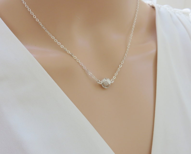Love Knot Necklace Sterling Silver Knot Necklace Dainty | Etsy