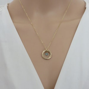 Three Ring Necklace Gold