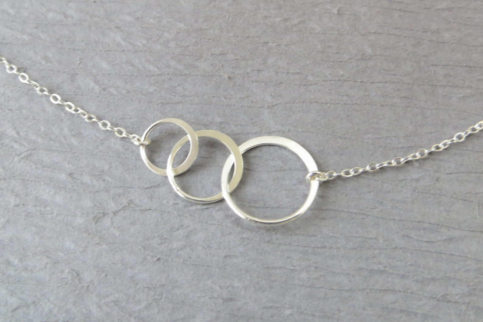 Three Circle Necklace 3 circle sterling silver three rings Etsy