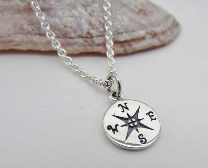 Graduation Gift, Sterling Silver Compass Necklace, Graduation Gift for Her, Milestone Jewelry Gifts, Compass Jewelry, MarciaHDesigns, MHD image 2