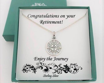 Retirement Gifts for Women, Graduation Gift for Her, Sterling Silver Compass Necklace, Retirement Jewelry, Graduation gift, marciahdesigns