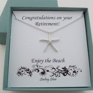 Retirement Gift for Women, Starfish Necklace, Graduation Gift, Sterling Silver Starfish Necklace, Beach Jewelry, Retirement Gift, MHD