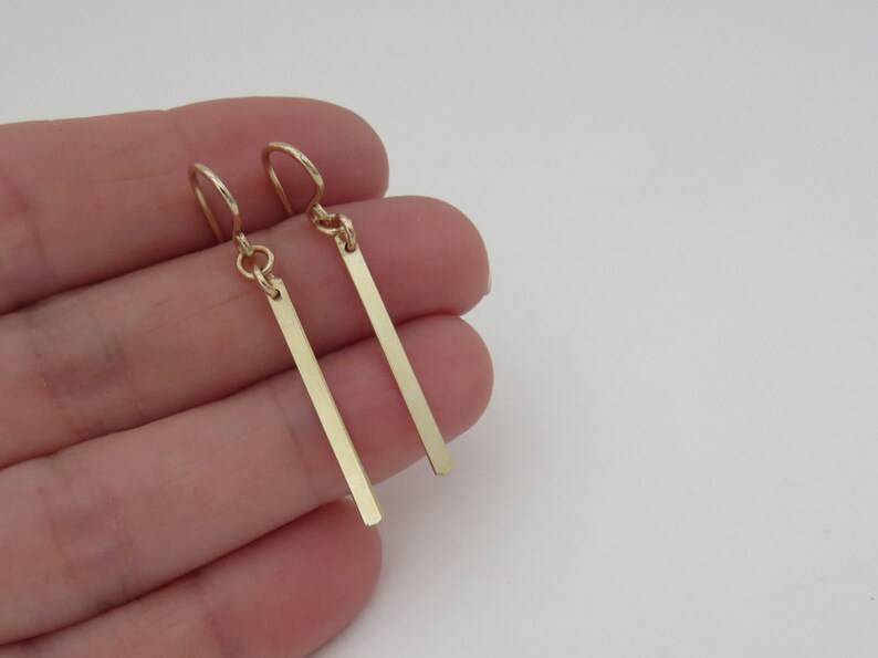 Gold Bar Earrings 14k Gold Filled Earrings Gold Earrings Etsy
