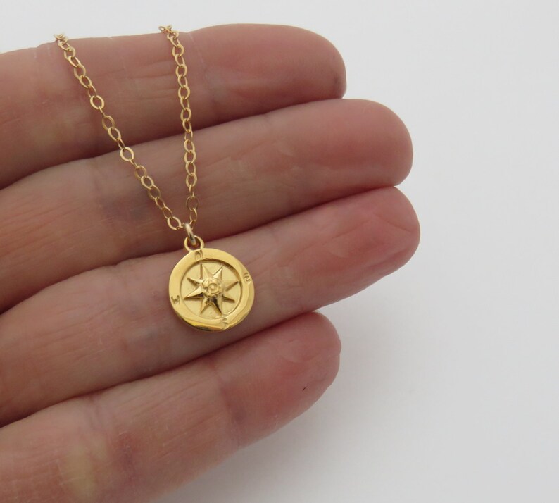 Graduation Gift for Her Gold Compass Necklace Retirement ...